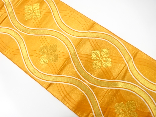 JAPANESE FUKURO OBI / WOVEN FLOWER TATEWAKU PATTERN